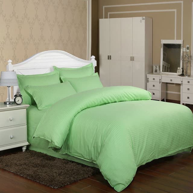 

Комплект постельного белья Сатин Страйп CottonTwill 1-спальный 150х220 см Салатовый (SСК022-2)