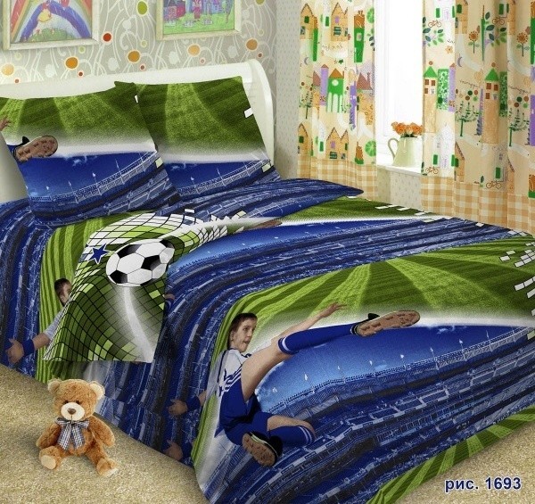 

Комплект постельного белья Юный футболист CottonTwill 1-спальный 150х220 см Поплин (ДРП009-2)