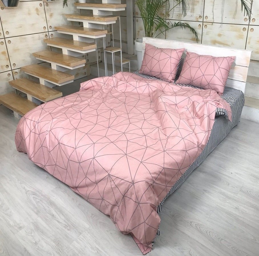 

Комплект постельного белья "Шебби" паутинка на розовом CottonTwill 1-спальный 150х220 см Сатин Premium (SP068-2)