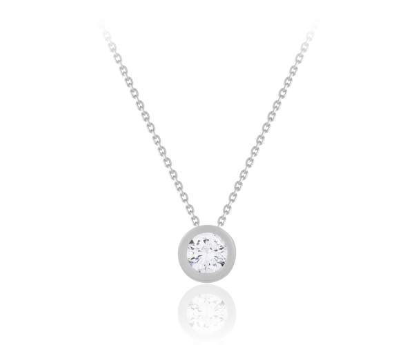 

Колье с камнем SWAROVSKI Zirconia, белое золото "Искра", КЛ010/1SW, 45 размер