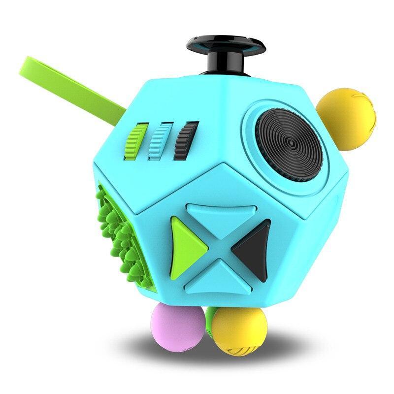 

Антистресс-игрушка куб Fidget Cube на 12 сторон для снятия напряжения Куб 3.3 см Синий