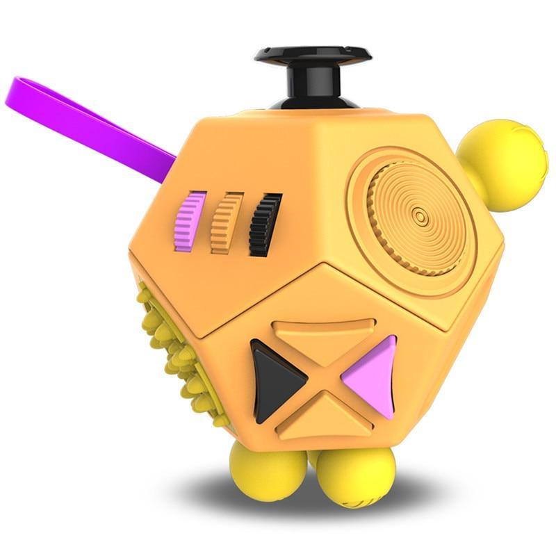 

Антистресс-игрушка куб Fidget Cube на 12 сторон для снятия напряжения Куб 3.3 см Оранжевый