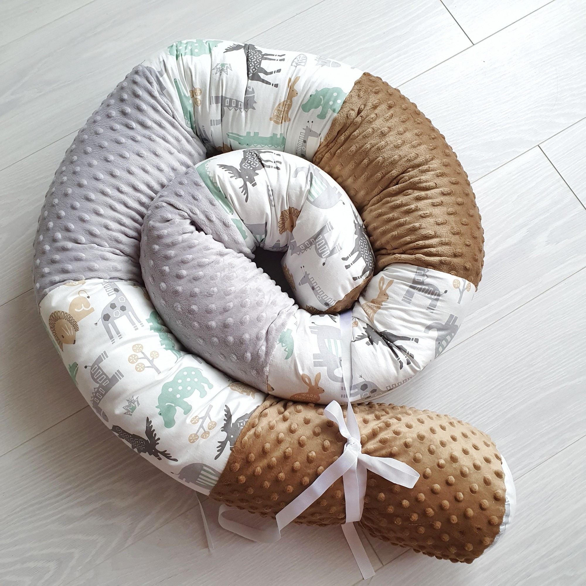 

Защита в кроватку 5 в 1 MammyDo Zoo коричнево-серая 360 см