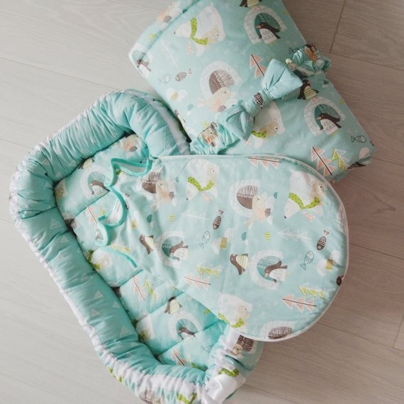 

Комплект для новорожденного MammyDo Polar 3 элемента голубой