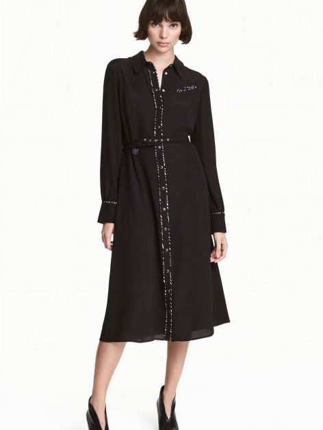 

Платье-рубашка H&M 1902-4934615 40 Черное