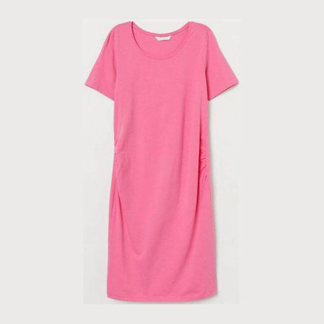 Акция на Сукня-футболка міні осіння жіноча H&M 8577251dm M Рожева от Rozetka