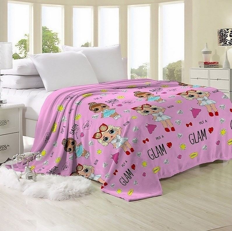 

Плед-покрывало велсофт "Куклы ЛОЛ" CottonTwill 180х210 см (СТП04-3)