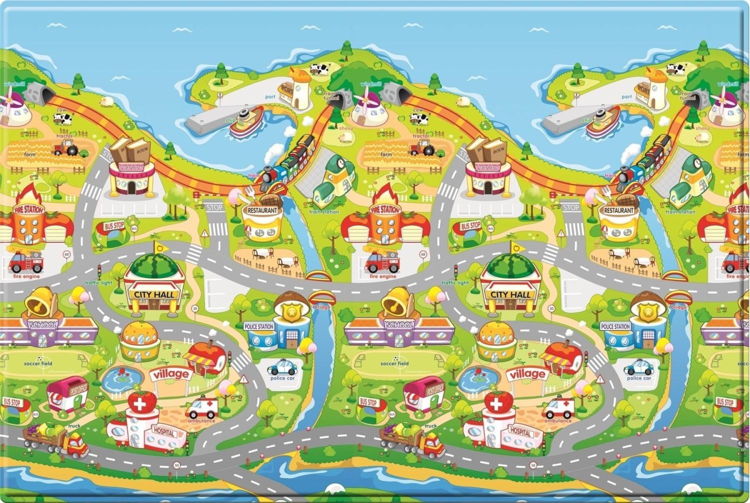 

Развивающий двусторонний коврик Babycare Fruit Farm