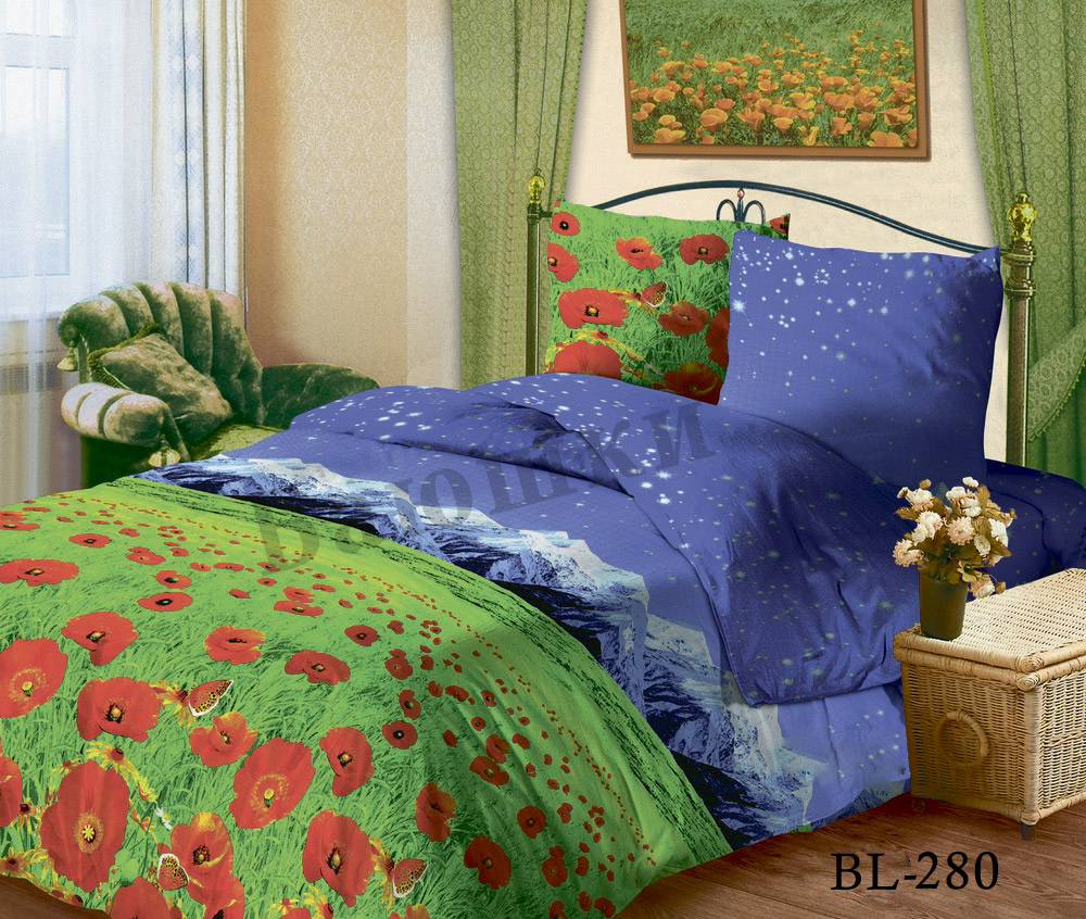 

Комплект постельного белья Баюшки Бязь Люкс Долина маков семейный BL-280