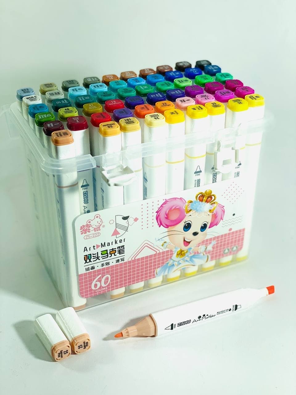 

Скетч маркеры для рисования двусторонние Набор двусторонних маркеров для скетчинга ZISHU 60шт