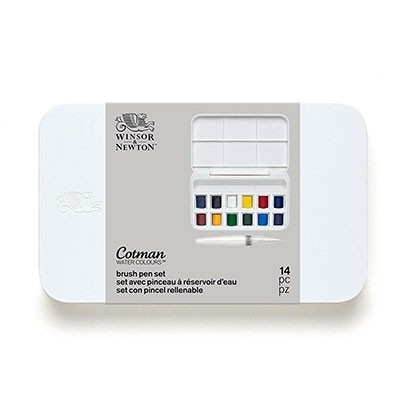 

Набор акварельных красок Winsor & Newton Cotman Brash Pen Set 12 шт + кисточка-браш