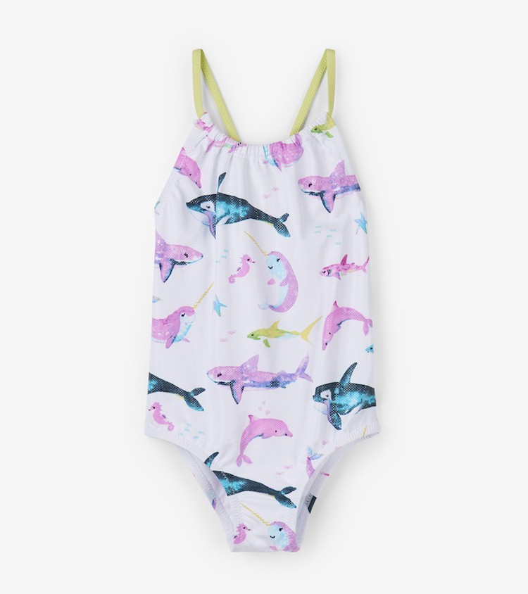 

Купальник суцільний Hatley Watercolour Sea Friends 5A білий 110см (S19SBK1381)