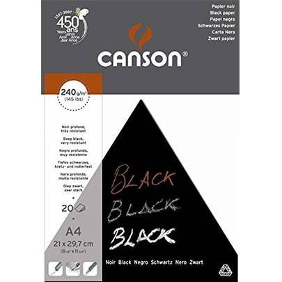 

Блок черной бумаги для эскизов Canson Black 220 гр A4 20 листов