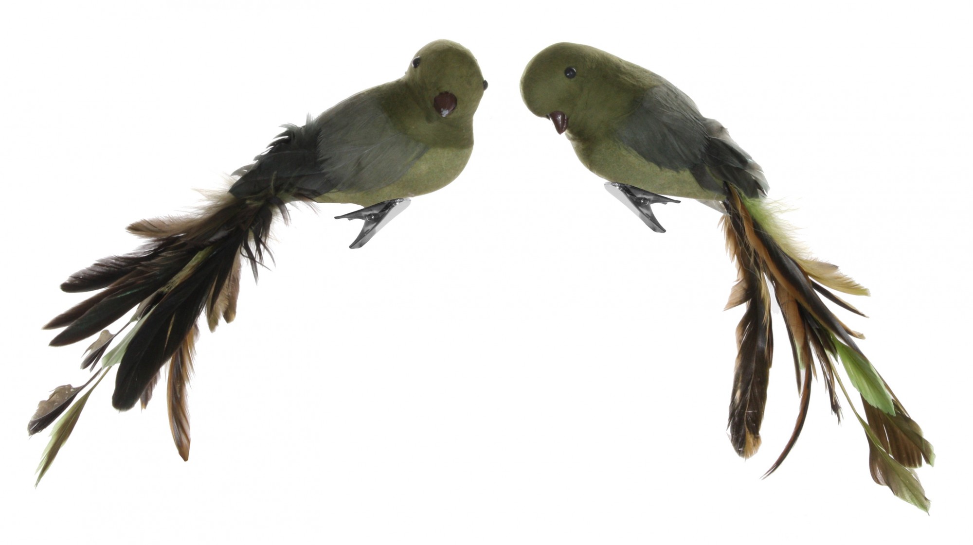 

Фигурки декоративные Shishi "Птичка зеленая - микс 2 шт." l 25 см зеленая и коричневая