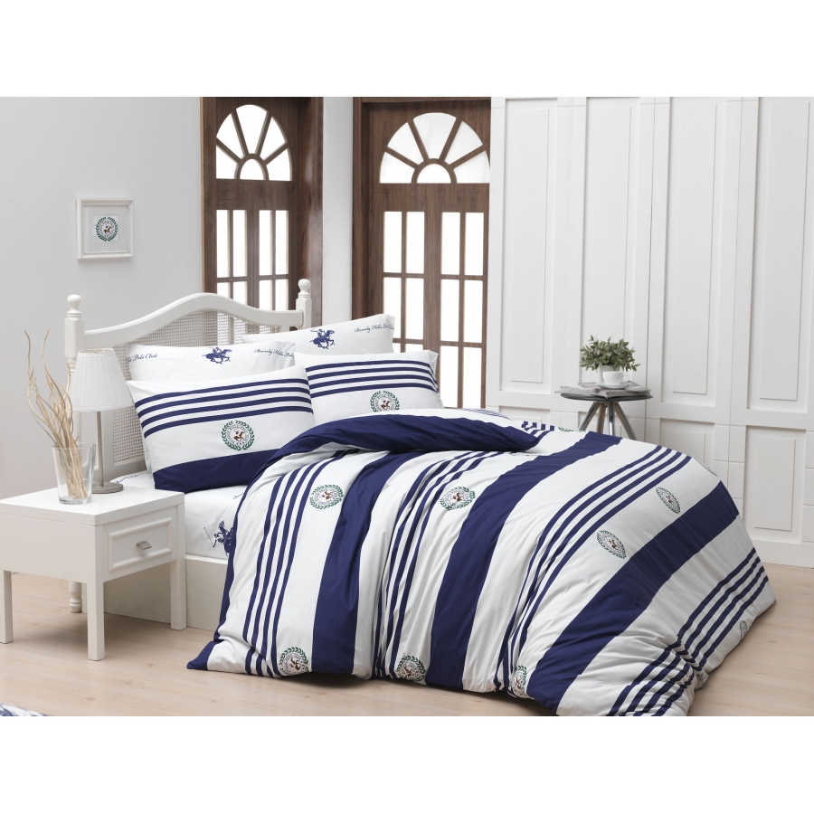 

Постельное белье Beverly Hills Polo Club ранфорс BHPC 003 Dark Blue евро