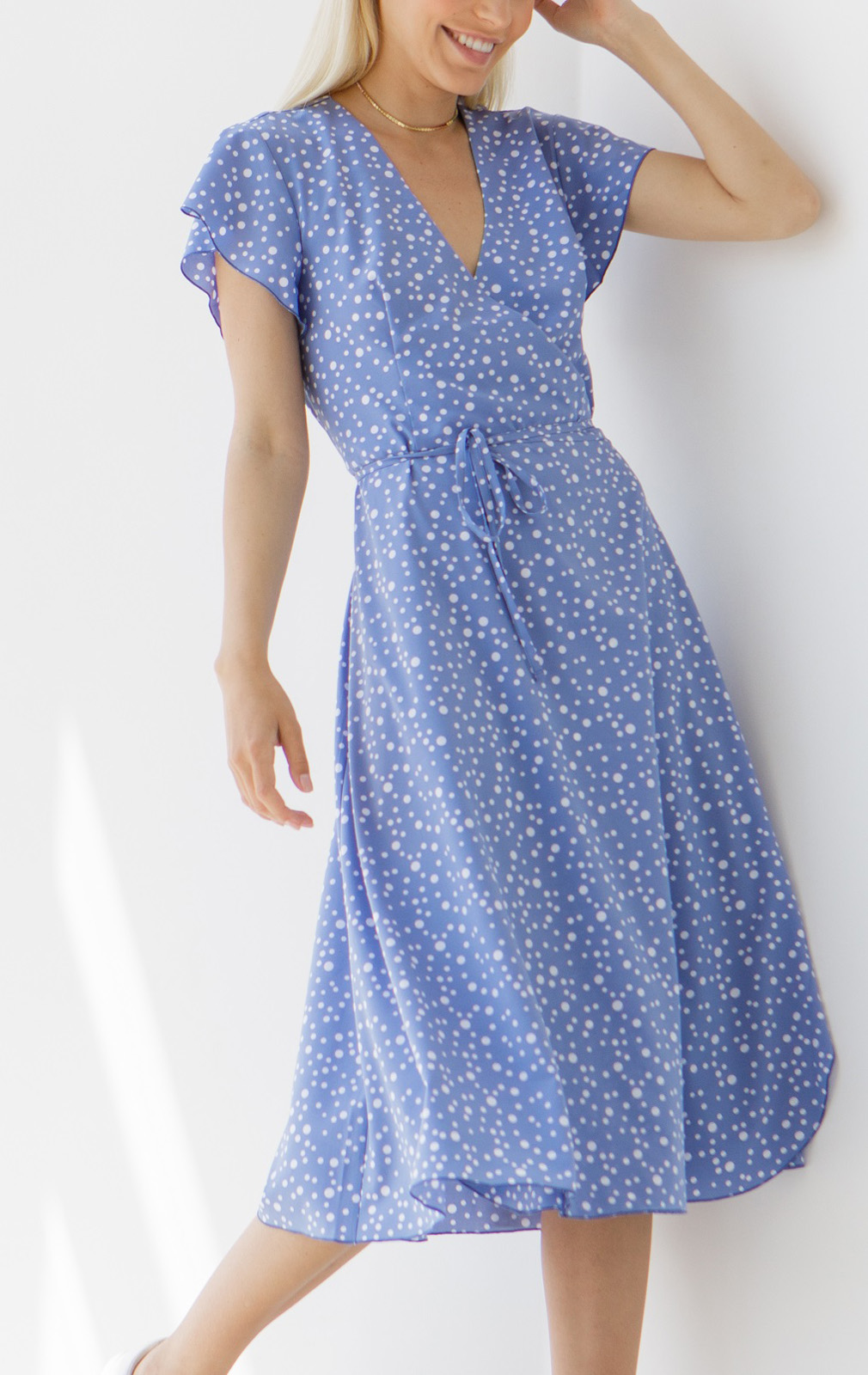 

Платье Wear me с запахом из софта M Джинс 1w/19/74D