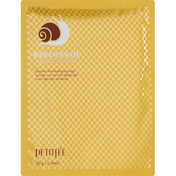 Гидрогелевая маска для лица с золотом и улиткой Petitfee&Koelf Gold ...