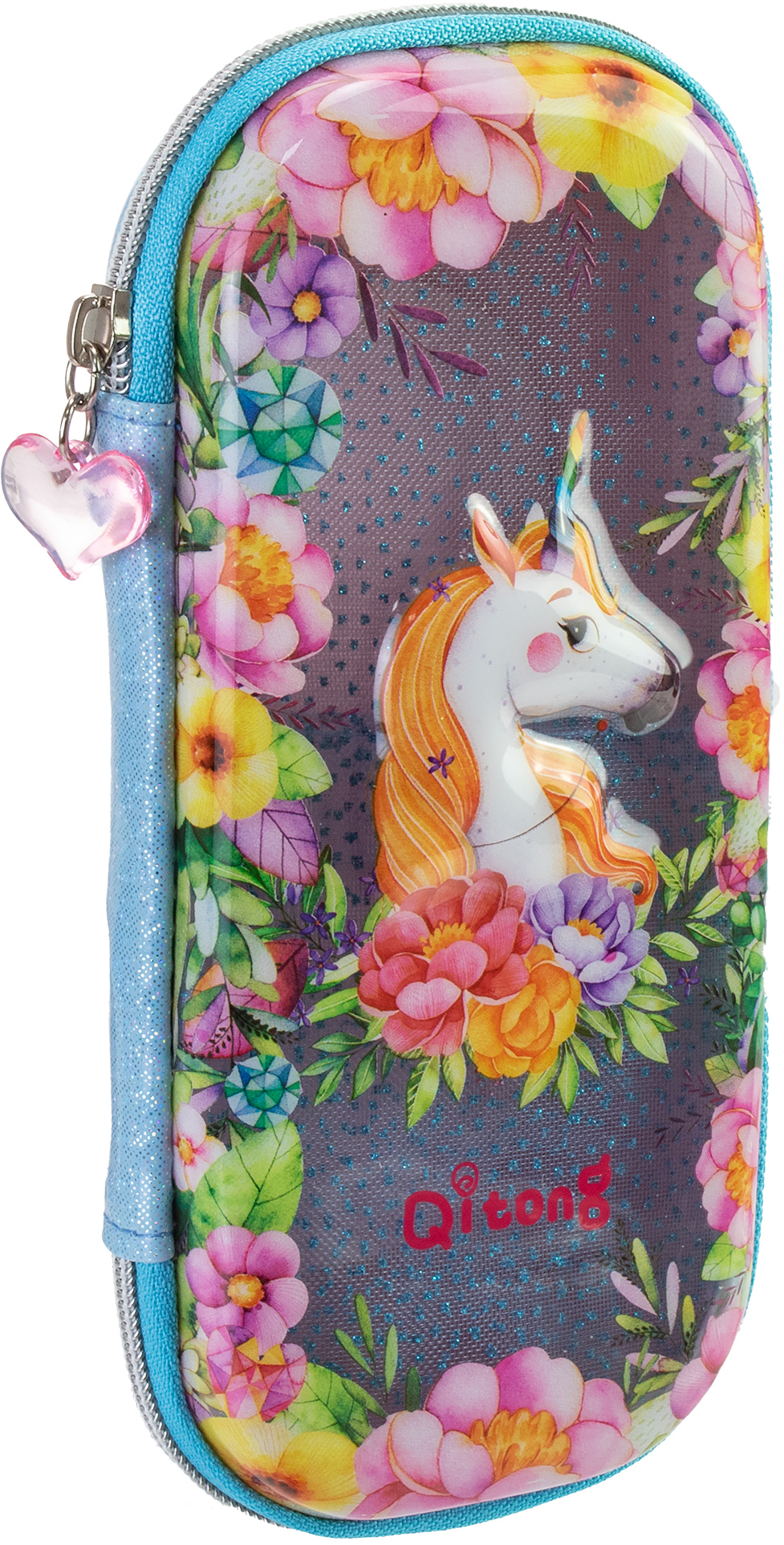 

Пенал Cool For School с окошком 1 отделение с органайзером голубой (QT-5751-Blue)