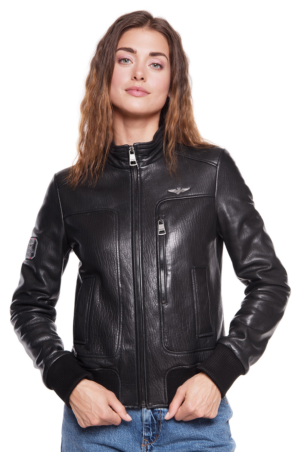 

Женская кожаная куртка Alberta AeroWomen JUMBO 092 M Чёрный