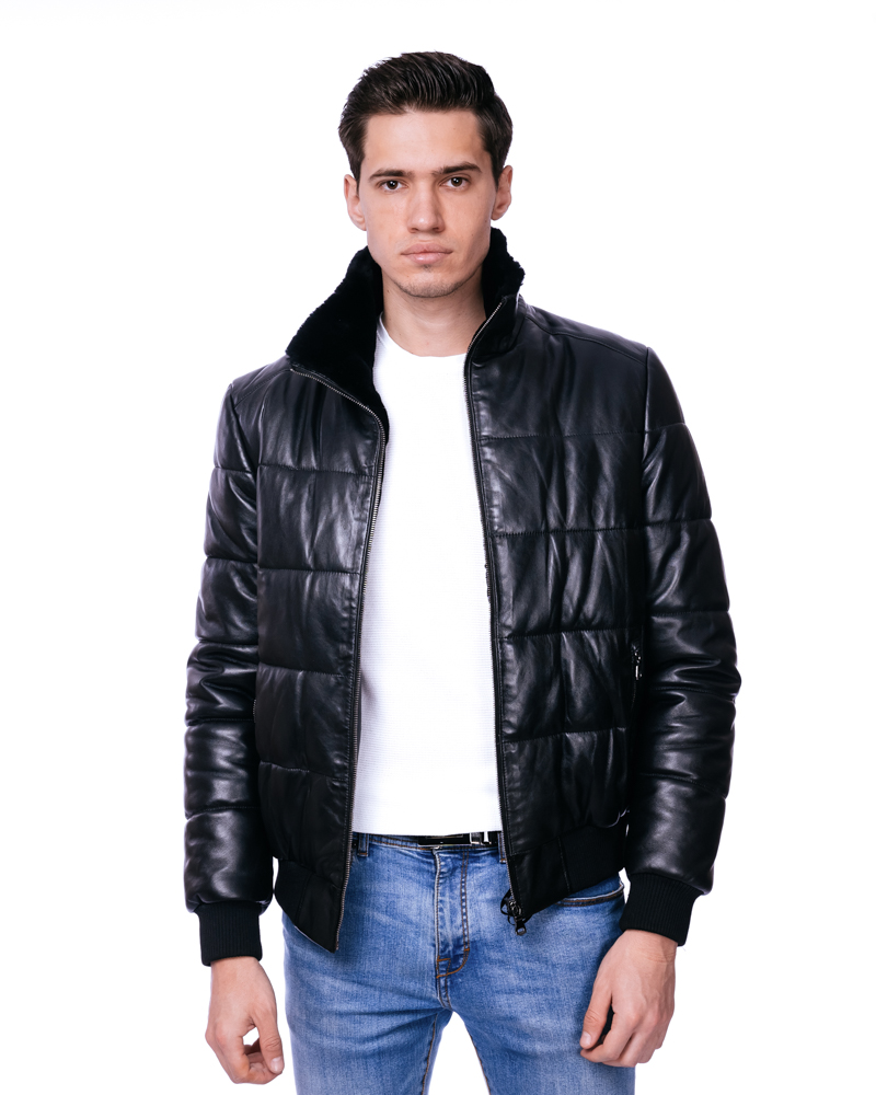 

Мужская куртка из натуральной кожи Alberta VV-17 Y110 ZIK 062 2XL Чёрный