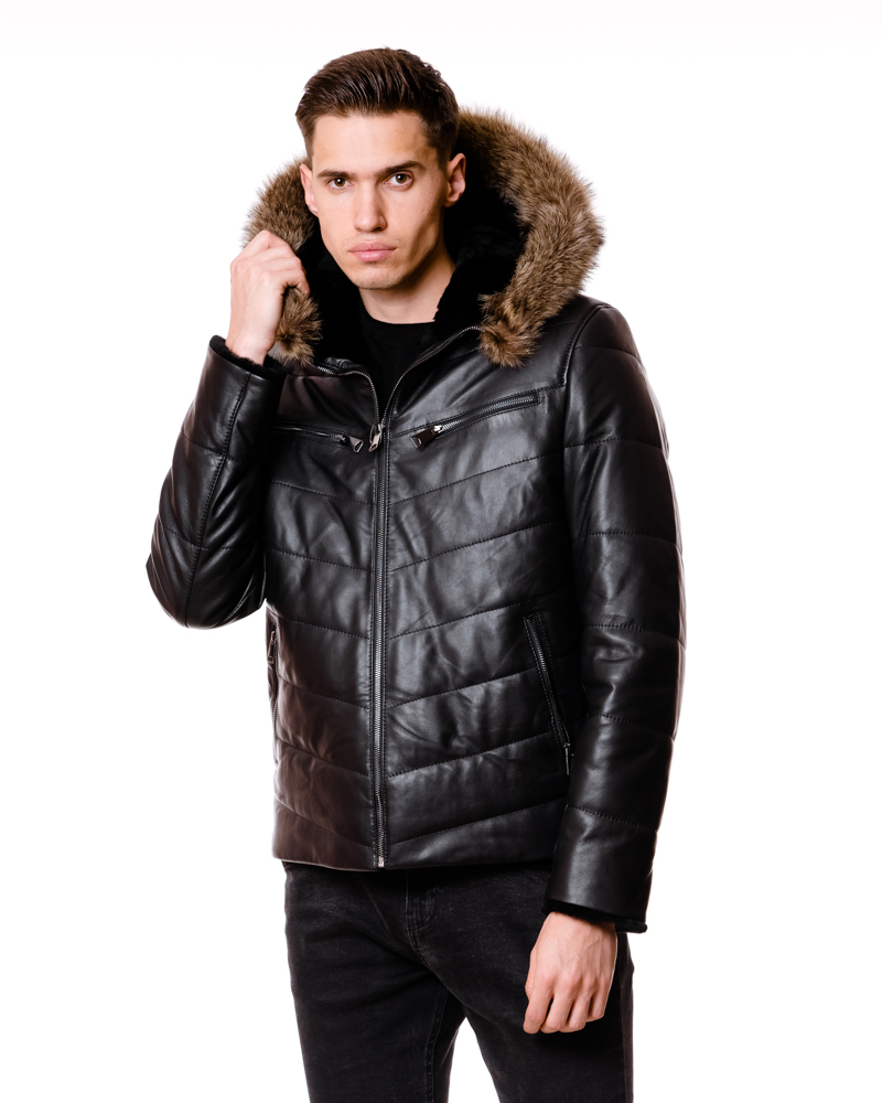 

Мужская дубленка из натуральной овчины Alberta 6810 Y95 ZIG 068 4XL Чёрный