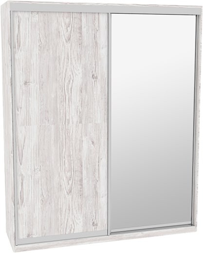 

Шкаф-купе ДОМ ВГ206 Аляска ДСП+Зеркало 200x60x240