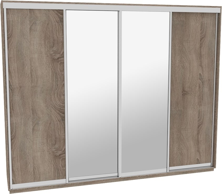

Шкаф-купе ДОМ Н4356 Дуб сонома трюфель ДСП+Зеркало 350x60x240