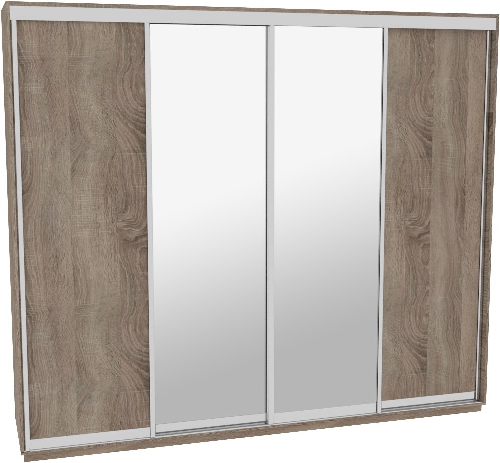 

Шкаф-купе ДОМ Н3286 Дуб сонома трюфель ДСП+Зеркало 280x60x240