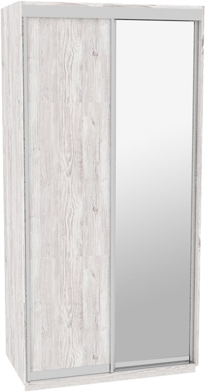 

Шкаф-купе ДОМ Н1126 Аляска ДСП+Зеркало 120x60x240