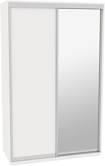 

Шкаф-купе ДОМ ВГ156 Белый ДСП+Зеркало 150x60x240