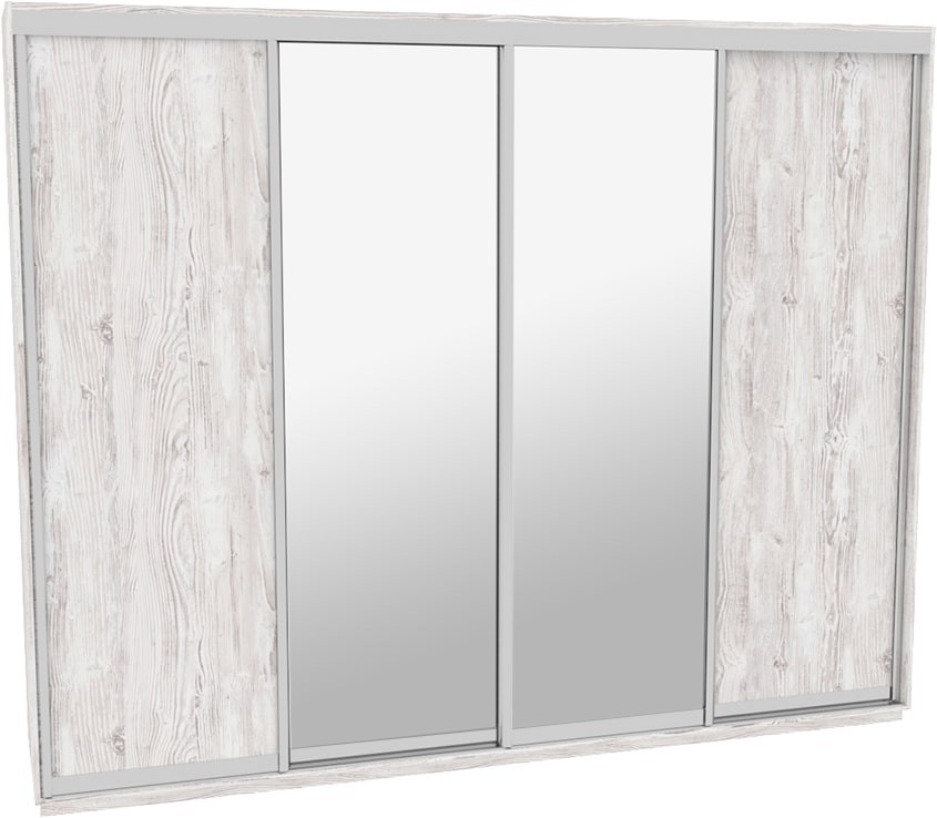 

Шкаф-купе ДОМ Н4356 Аляска ДСП+Зеркало 350x60x240