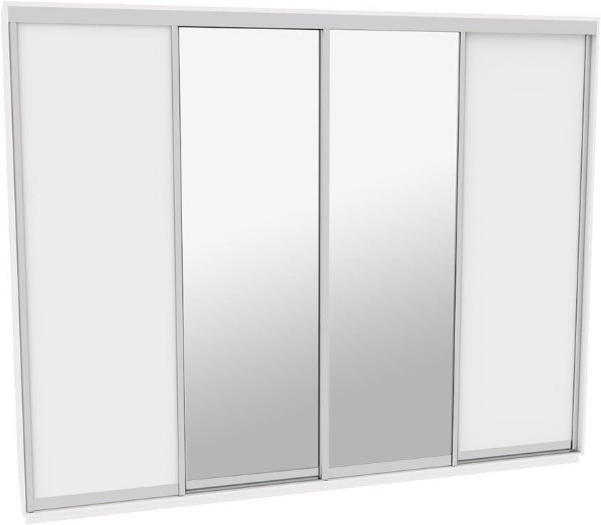 

Шкаф-купе ДОМ Н4346 Белый ДСП+Зеркало 340x60x240