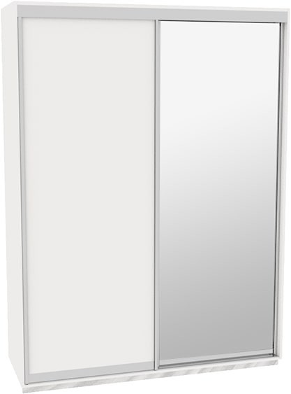 

Шкаф-купе ДОМ Н1186 Белый ДСП+Зеркало 180x60x240