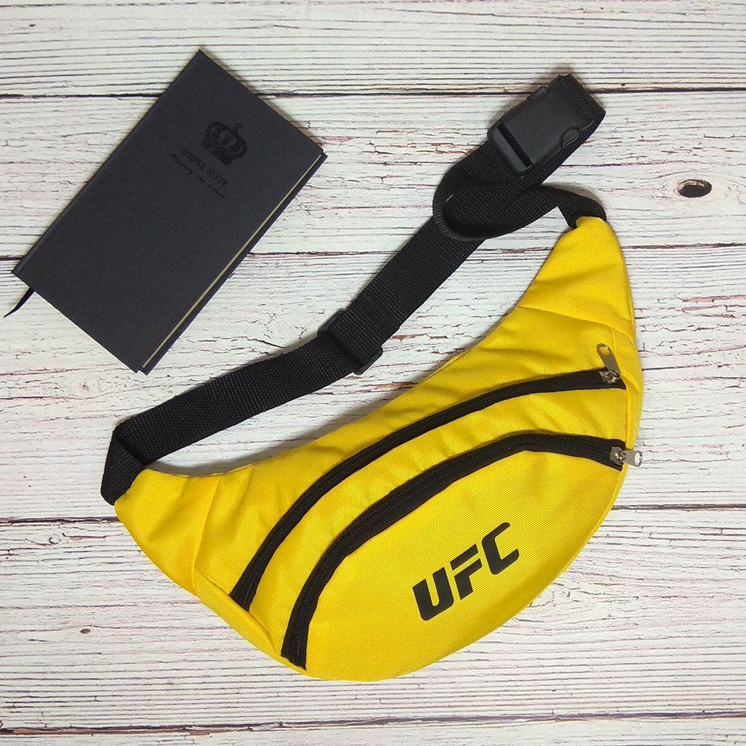 

Поясная сумка, Бананка, барсетка юфс, UFC. Желтая