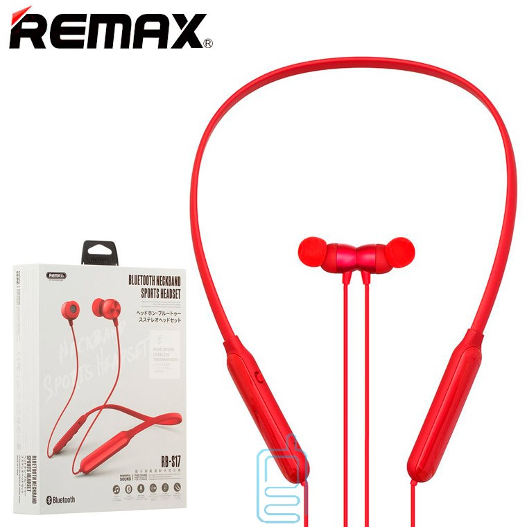 

Bluetooth наушники с микрофоном Remax RB-S17 красные