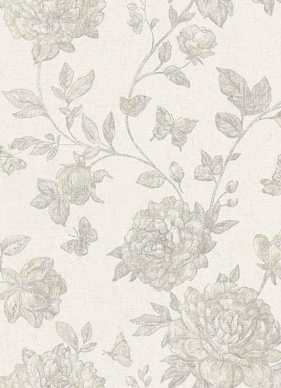 Виниловые обои на флизилиновой основе Erismann Vintage 6335-31 серый цветы