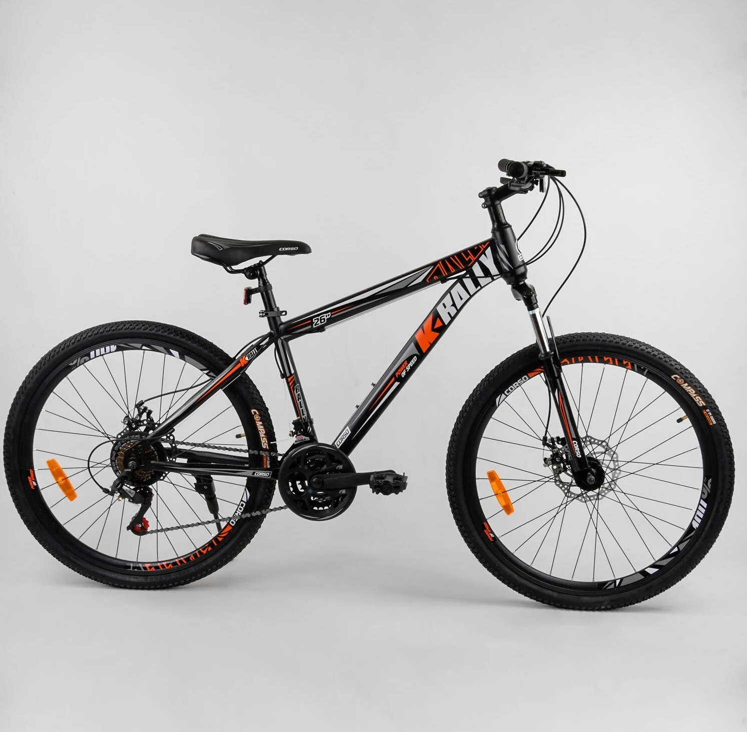 

Велосипед Corso 26" K-RALLY 93458 Black / White / Orange (93458)