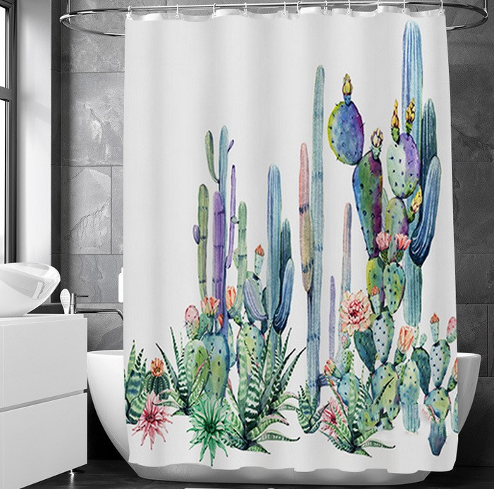 

Шторка для ванной и душа Pink flowering cactus 180х200 см (21126)