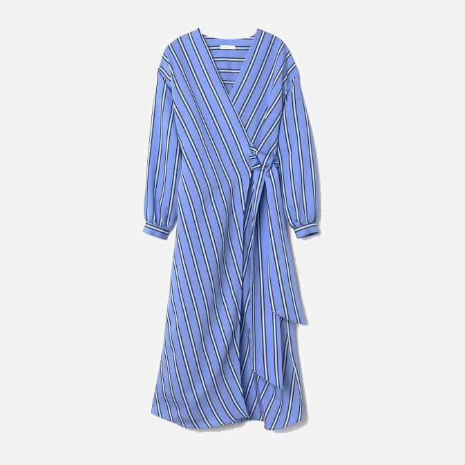 

Платье H&M 2602-7579919 40 Голубое в полоску
