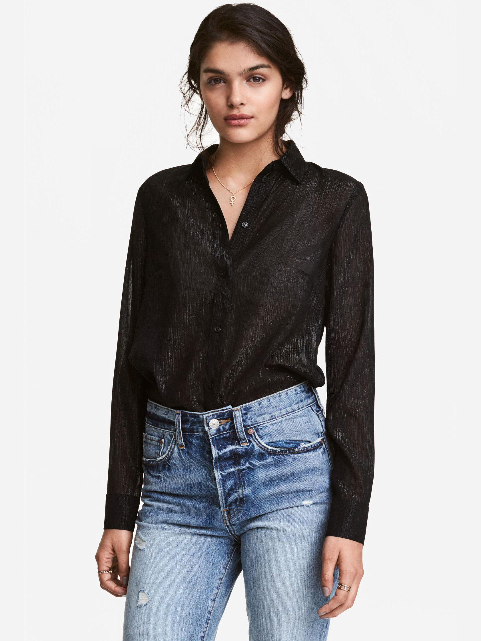 

Рубашка H&M 8826343 44 Черная
