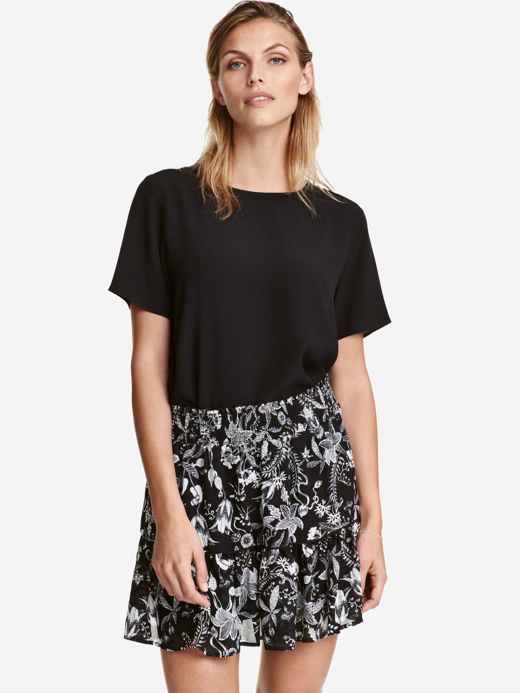 

Юбка H&M 51960614 40 Черная с белым