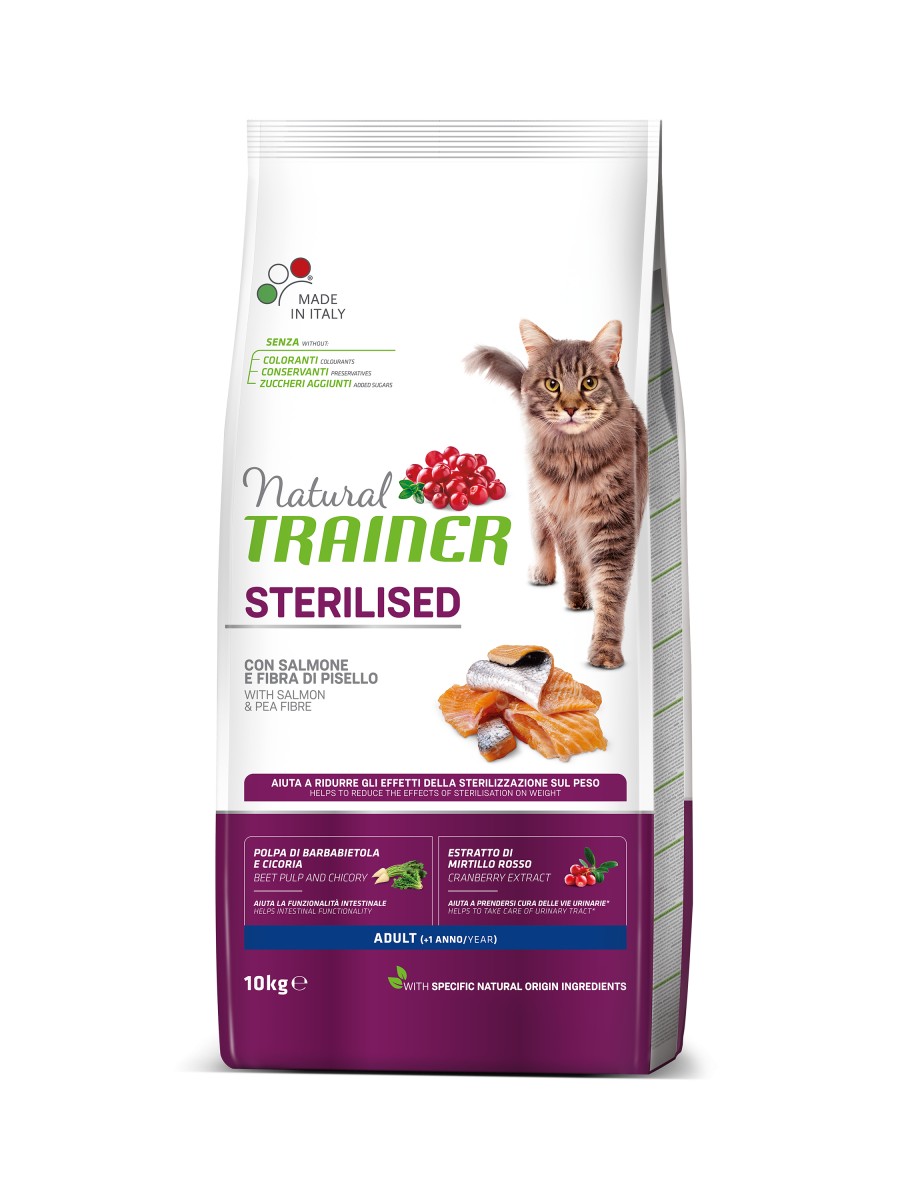 

Сухий корм для кішок Trainer Natural Super Premium Adult Sterilised with Salmon 10 кг з лососем