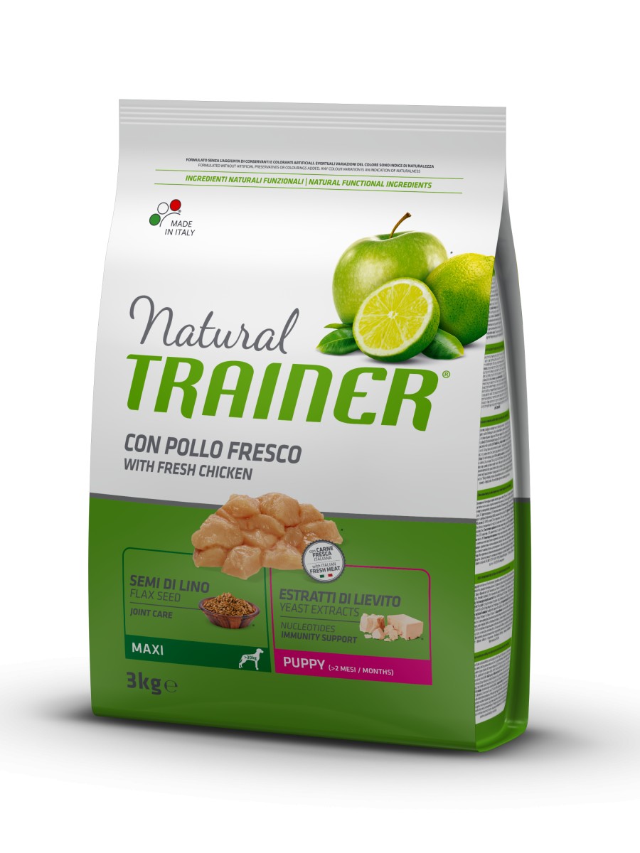 

Сухой корм для собак Trainer Natural Super Premium Puppy Maxi 3 кг полноценный рацион для щенков больших пород в возрасте до 8 месяцев