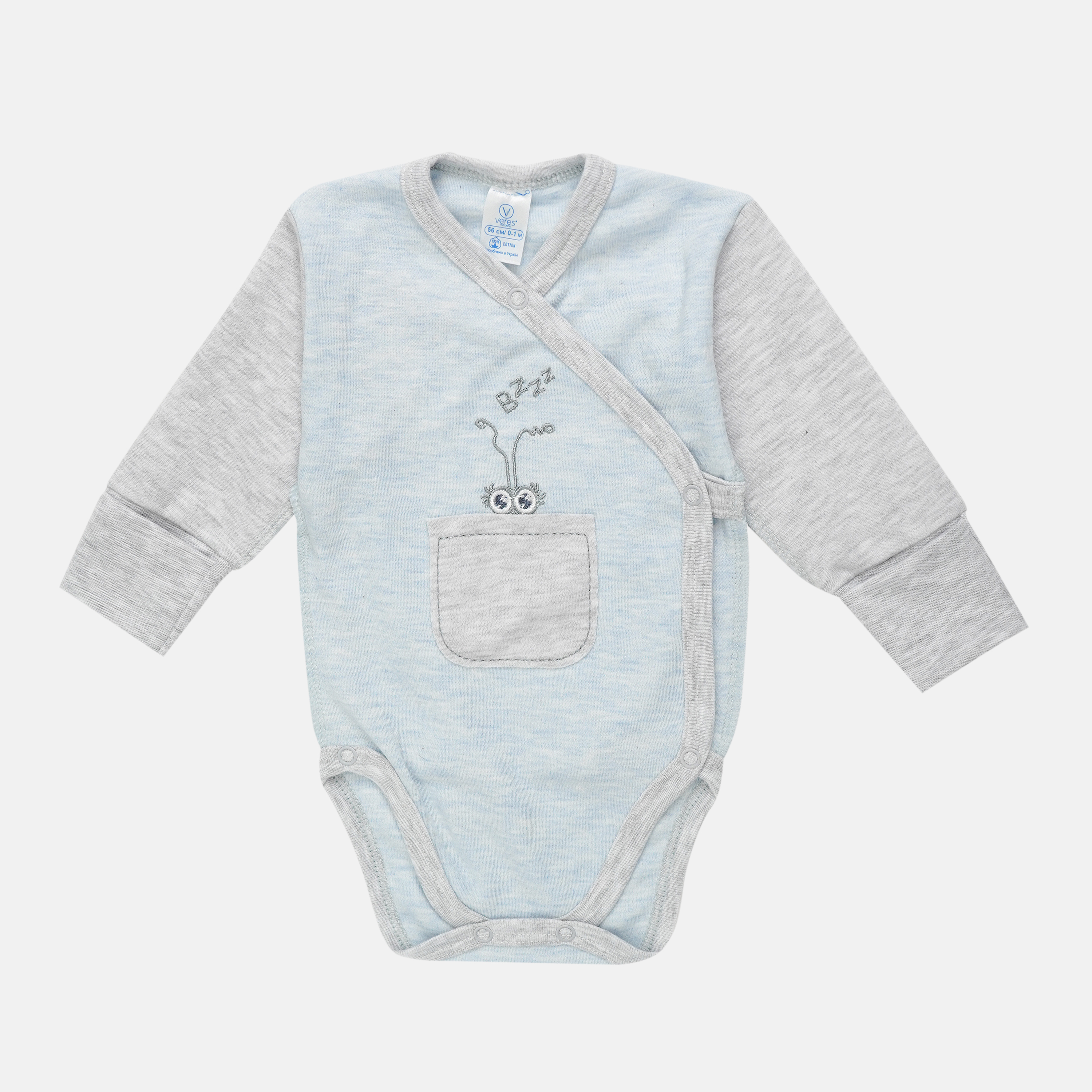 

Боди Baby Veres Bugs blue 102-2.91-2 56 см Голубое с серым