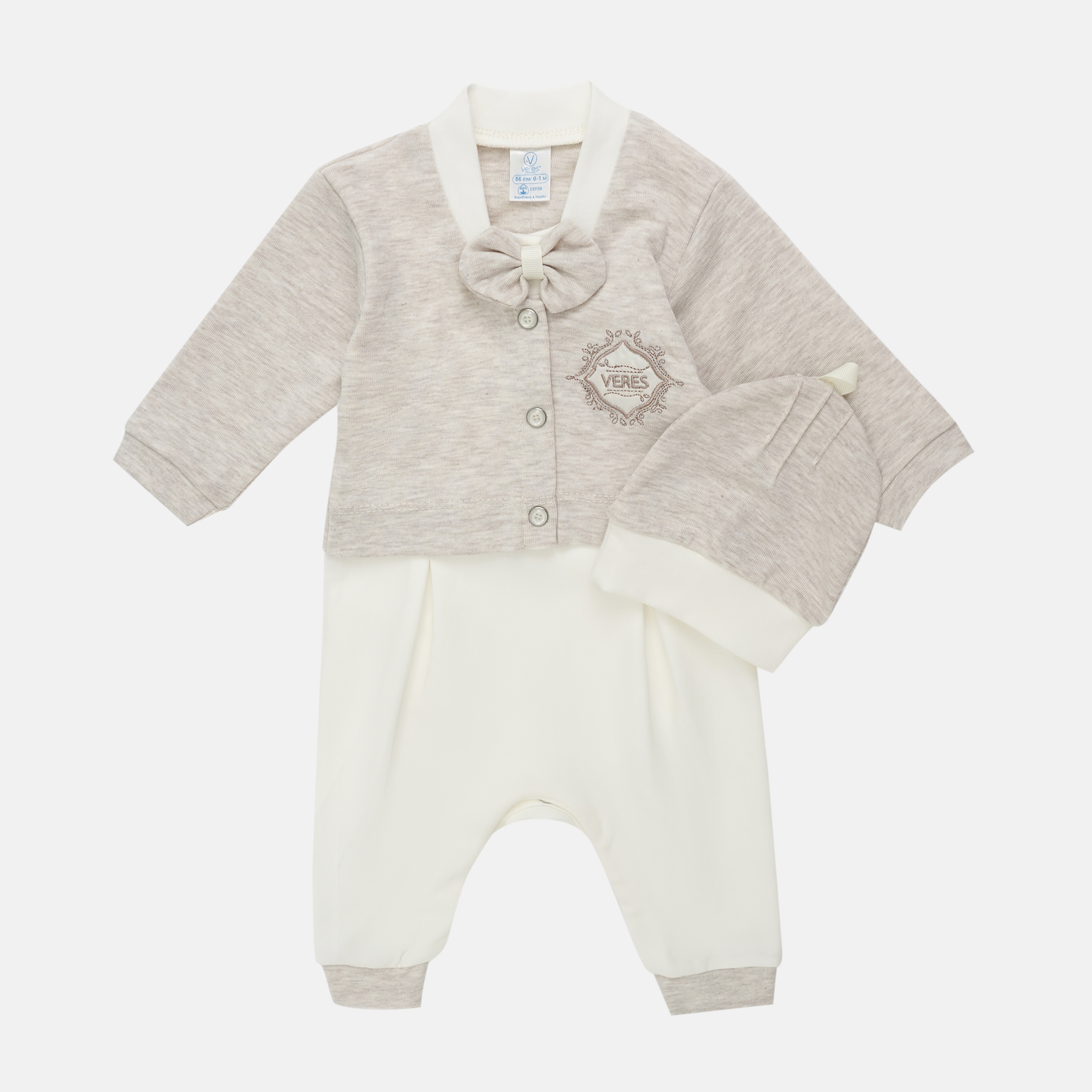

Человечек + шапочка Baby Veres Cavalier beige 110-2.12-4 62 см Молочный