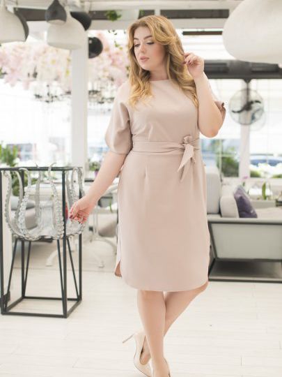 

Платье ELFBERG 5152  Бежевое, Платье ELFBERG 5152 56 Бежевое