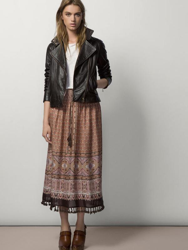 

юбка шовк Massimo Dutti 5211/643/701 M коричневий комб.