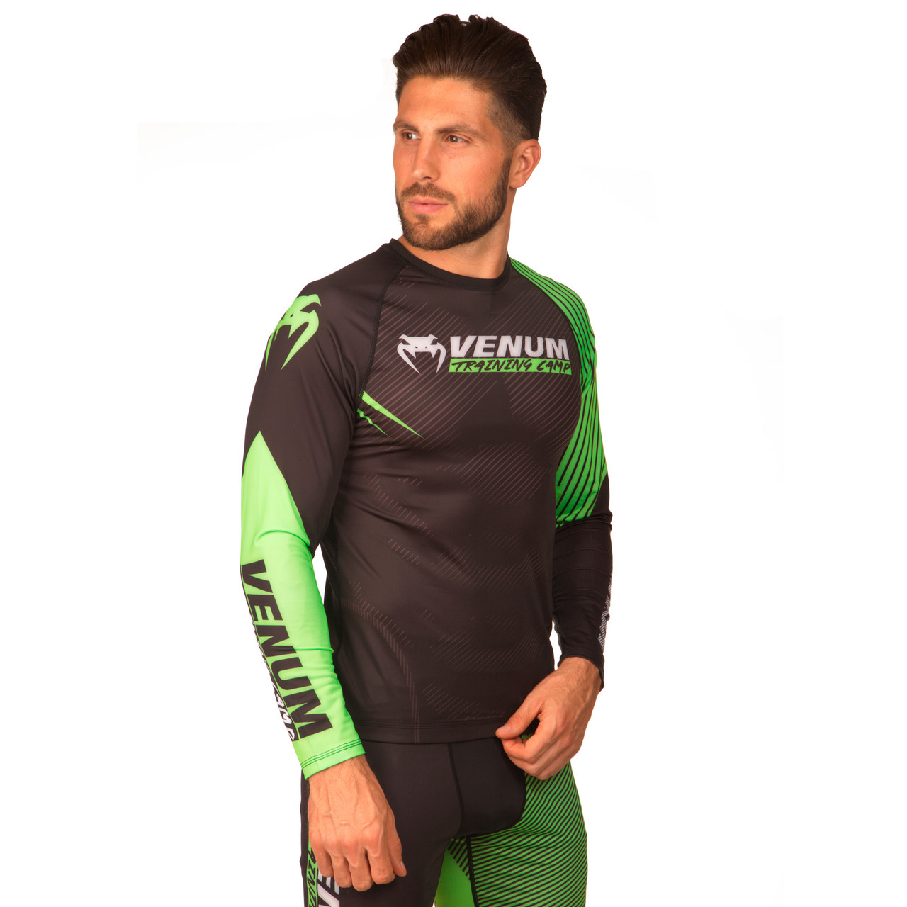 

Рашгард мужской с длинным рукавом Venum Training Camp Heroe 8145 размер XXL (50-52) Black-Green
