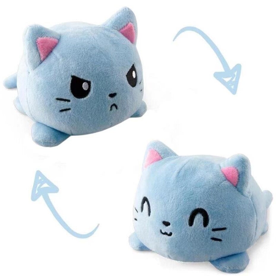 

Мягкая игрушка двусторонняя Котик-перевертыш Ztoys голубой