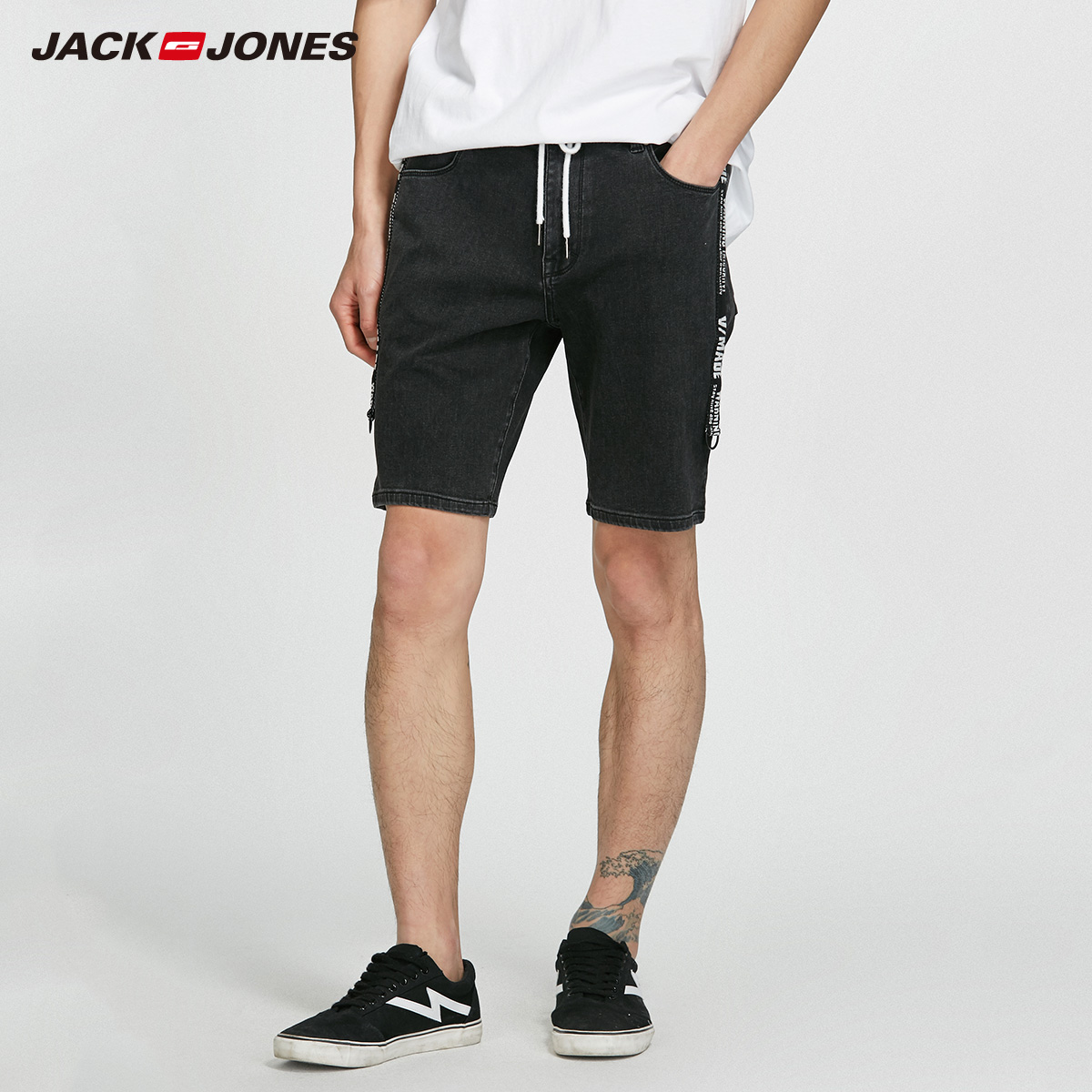 

шорти джинс Jack&jones 218243518E39SK XXXL чорний з білим